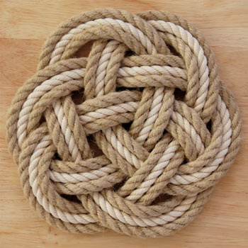 Carrick Mat in mix of ropes, cotton and hemp