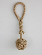 Rope dog toy based on a monkey's fist knot