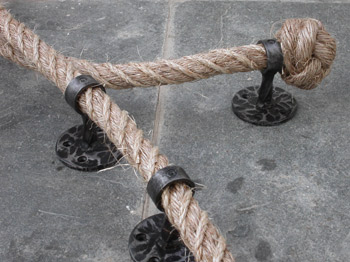 manila rope with wrought iron hammered finish fittings