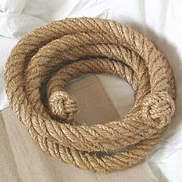 Wormed manila garden rope coiled