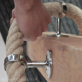 hemp rope hand rail with chrome fitting