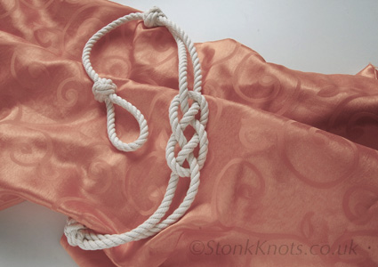 Carrick Bend rope cotton  curtain tieback on curtain
