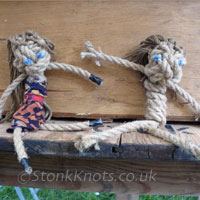 Finished rope dolls: Stonk and Knot, Cornbury 2013.