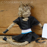 Finished rope doll: Theo's Pirate, Cornbury 2013.