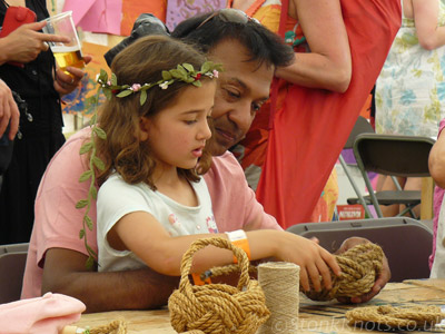 Forming a Turk's Head mat into a bowl, Cornbury 2013