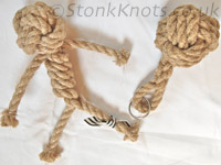 Finished rope doll and key ring made from Monkey Fist knot